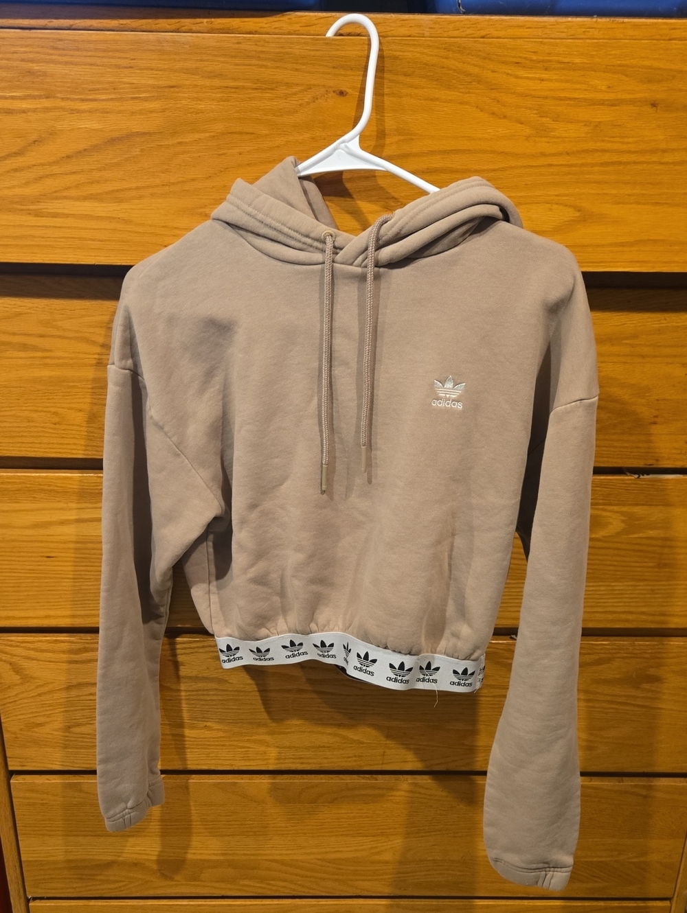 adidas Women's Cropped Hoodie in Taupe